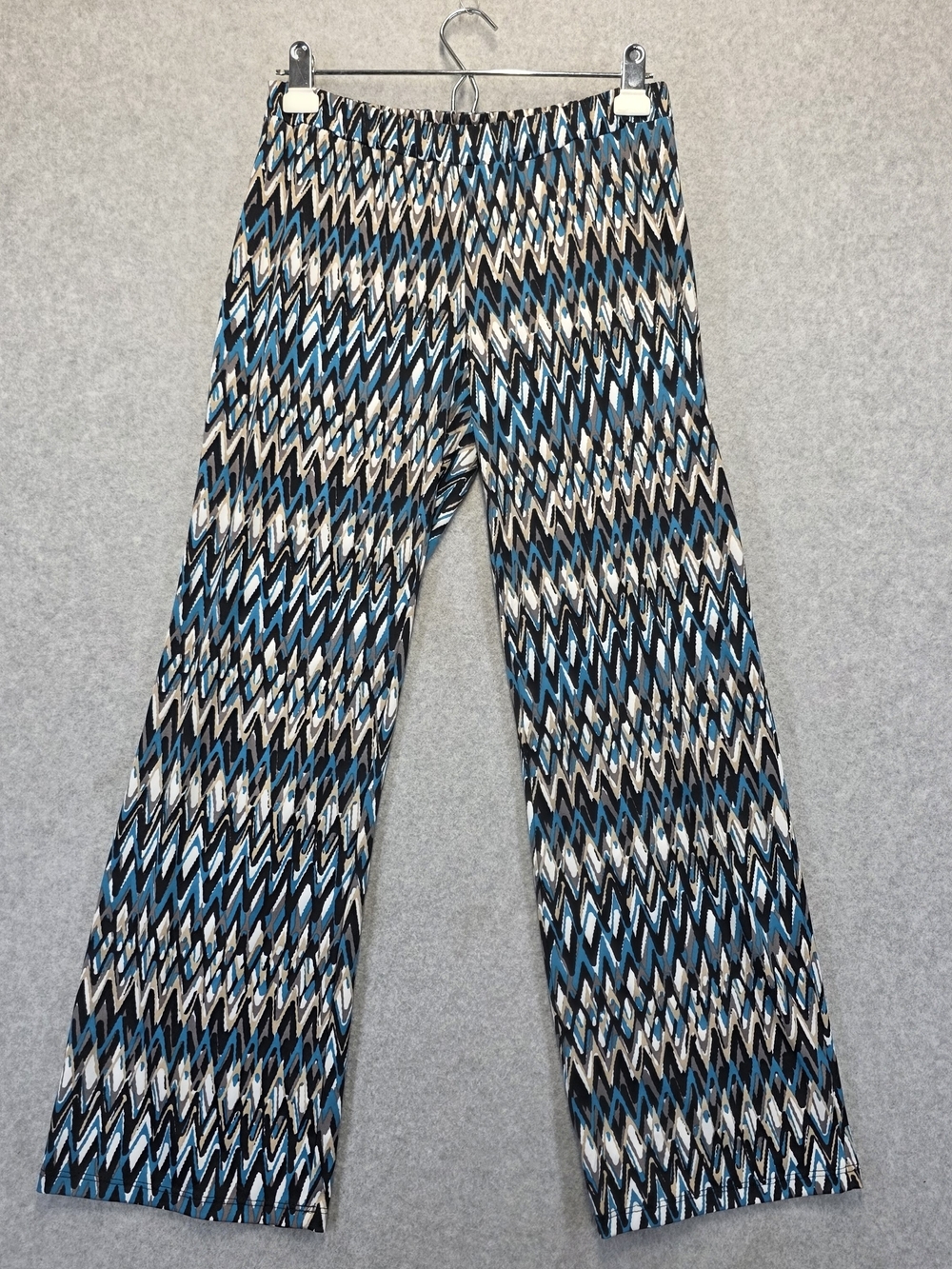 New Directions PS Petite Abstract Ikat Wide Leg Pull On Palazzo Pants